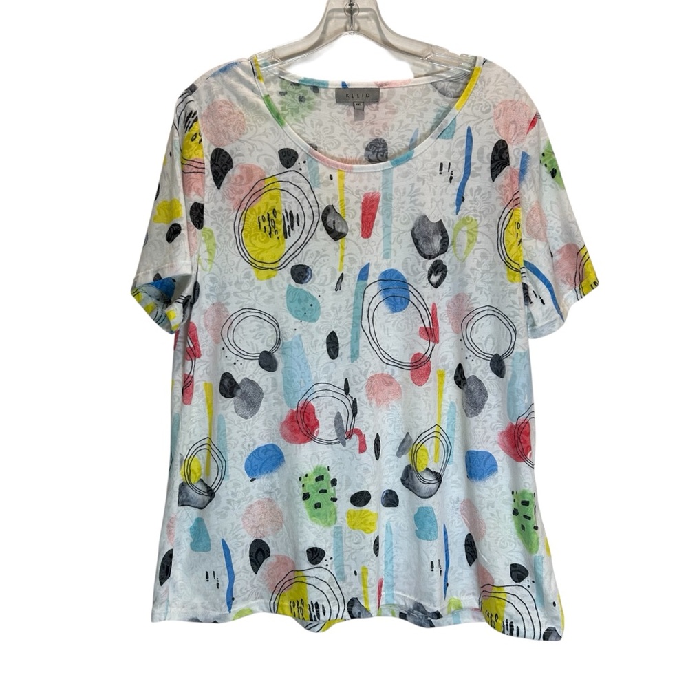 Kleio Short Sleeve Top Abstract Watercolor Print - Extra Extra Large (XXL)
